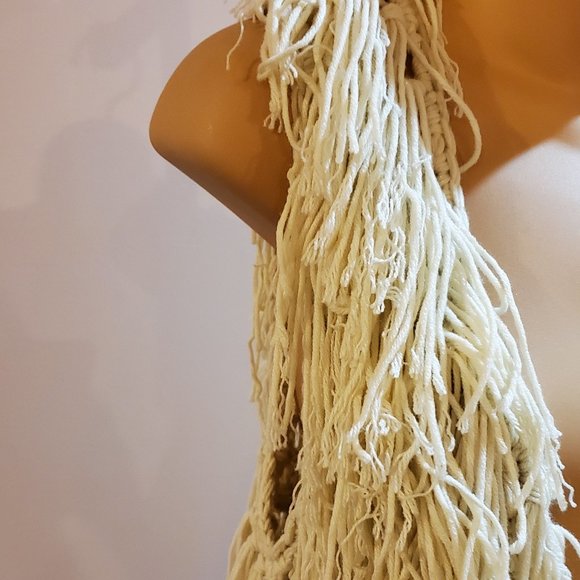 JODIFL unique cream shag crocheted vest small C9 - Picture 2 of 5